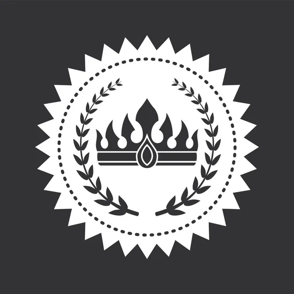 Heraldische symbolen op zwart-wit stempel Vector — Stockvector