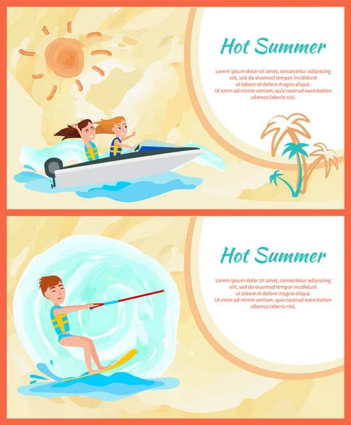 Καυτό καλοκαίρι αφηρημένο κάρτα, εικονογράφηση διάνυσμα — Διανυσματικό Αρχείο