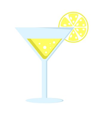 Sarı kokteyl cam uzun bacak şemsiye ile