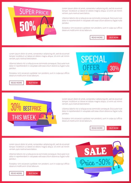 Offre spéciale et Big Sale Internet Promo Pages — Image vectorielle