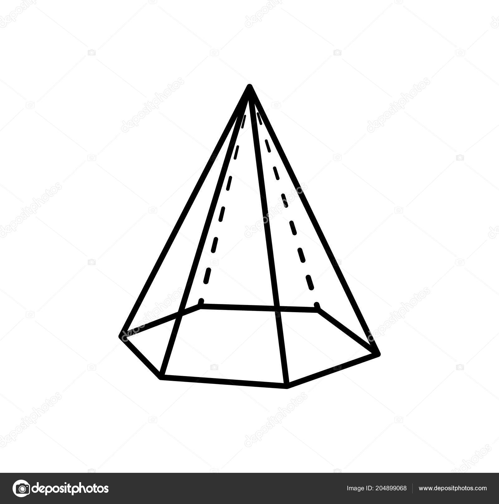 Hexaconal pyramide geometrisk form i sort farve Stockvektor af ©robuart  204899068, image size:1600x1616