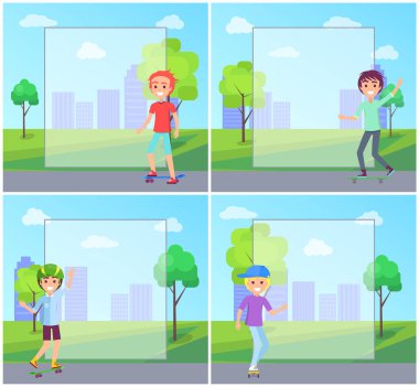 Patenciler Şehir Parkı koleksiyonu vektör çizim