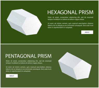 Web posterler sette Pentagonal ve altıgen prizmalar