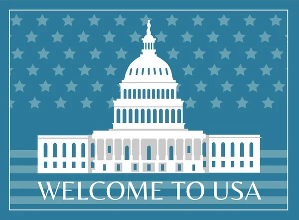 Welcome to USA Poster Headline Vector Illustration — Stock Vector