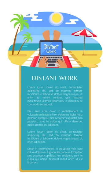 Distante Trabalho Folheto Poster Freelancer Pernas, Pessoa — Vetor de Stock