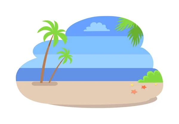 Summer Background Empty Beach Vector Coastline — Stock Vector