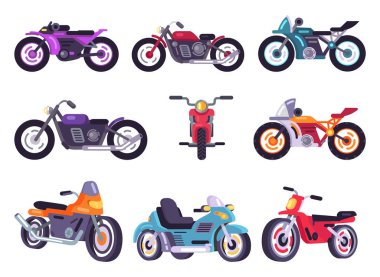 Motosiklet klasik koleksiyon vektör çizim