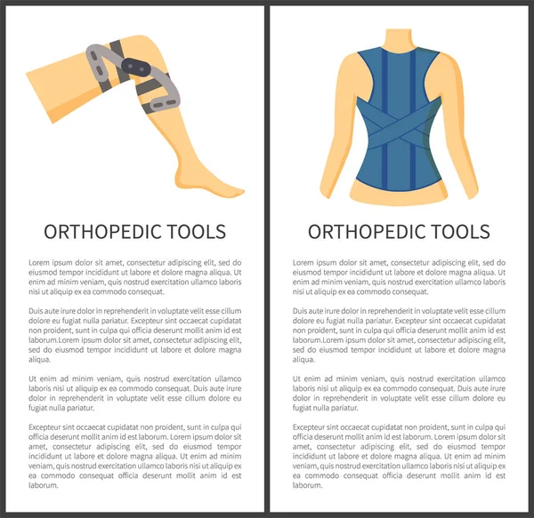 Orthopedische hulpmiddelen collectie vectorillustratie — Stockvector