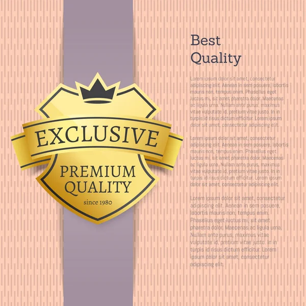 Mejor calidad Elección Producto exclusivo Etiqueta de oro — Vector de stock