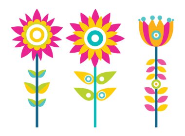 Renkli yaprakları setiyle parlak yaratıcı çiçek