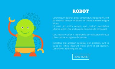 Yuvarlak başlı ve dost bir yüz ile komik Robot