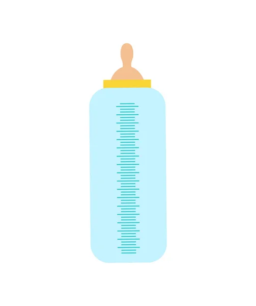 Flaska mjölk med mätningar omvårdnad tillbehör — Stock vektor