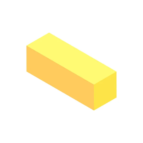 Vertical Geometric Figure Template, Yellow Cuboid — Stock Vector
