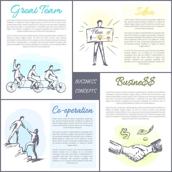 İş kavramı koleksiyonu vektör çizim