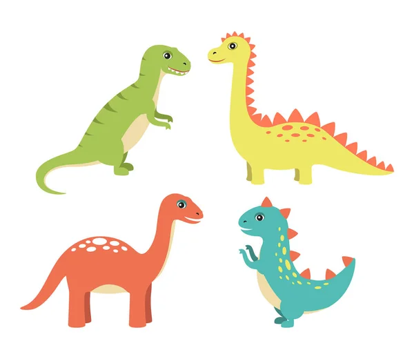 Colección Dino Tipos Set Vector Ilustración — Archivo Imágenes Vectoriales