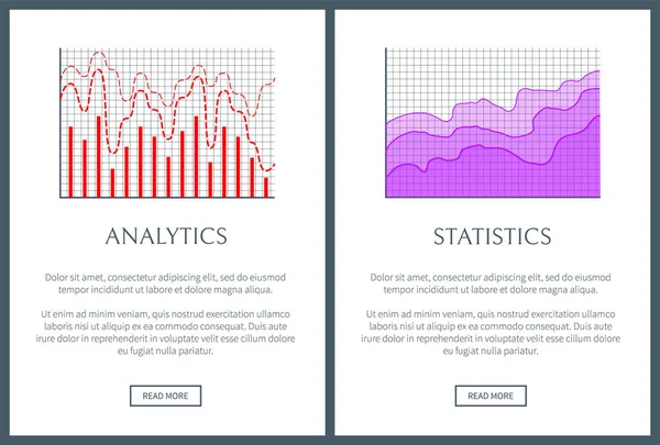 Analytics and Statistics Visual Representation Set — Stock Vector