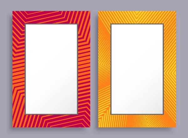 Пустые рамки Два знамена красного и желтого цвета — стоковый вектор