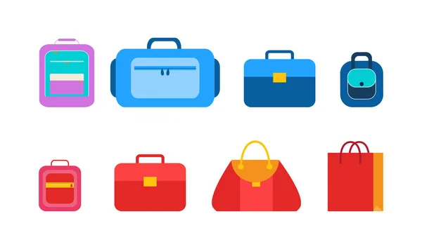 Handige tassen en pakketten voor studenten Set — Stockvector