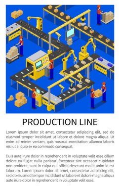 Modern fabrikasında üretim hattı soyut düzeni