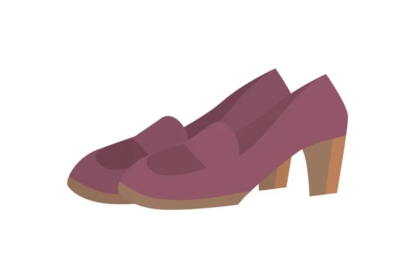 Par de sapatos em saltos curtos Vector Ilustração —  Vetores de Stock