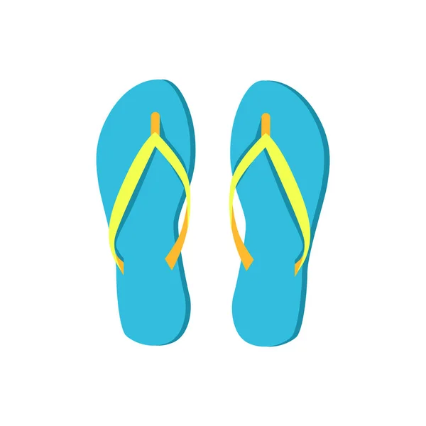 Slippers blauw zomer schoenen vectorillustratie — Stockvector