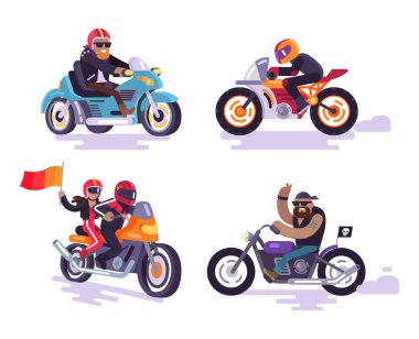 Bisikletçileri Ride Modern motosiklet, Set motorlu bisiklet