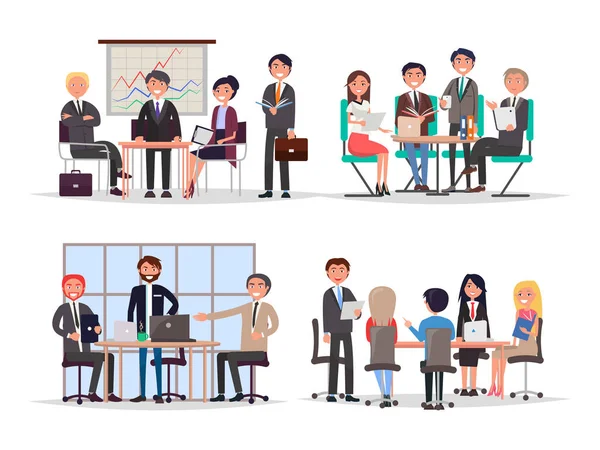 Ofis çalışanları iş toplantı ve konferans