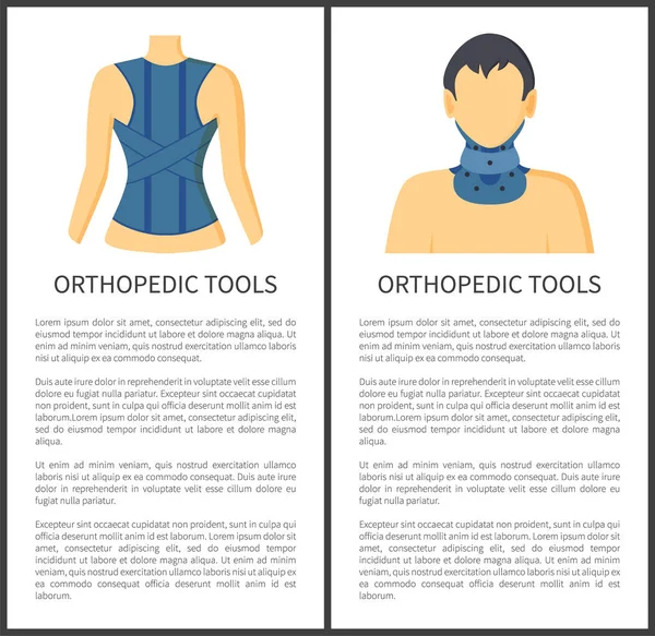 Ortopedické nástroje pro pacienty vektorové ilustrace — Stockový vektor