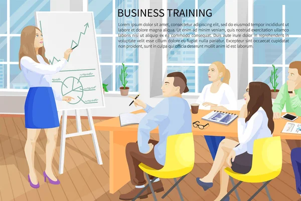 Ilustracja wektorowa tekst plakat szkolenia biznesowe — Wektor stockowy