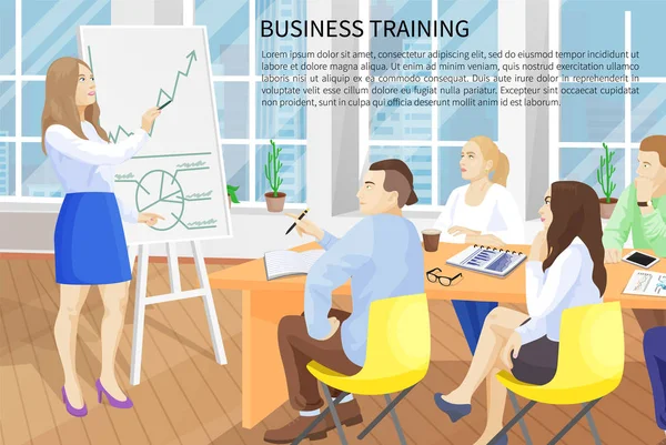 Business Training Poster Text Vector Illustration — Stock Vector