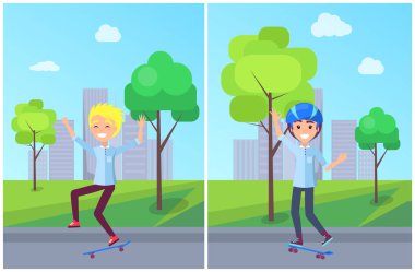 Kaykay koleksiyonu, vektör çizim