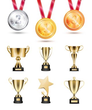 Madalya için rekabet, altın kupa ve Ödülleri Set