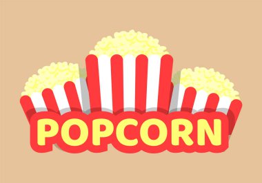 Patlamış mısır vektör çizim çizgili gıda paketi ile