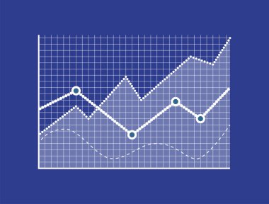 Beyaz Infographic, vektör Poster ile mavi ekran