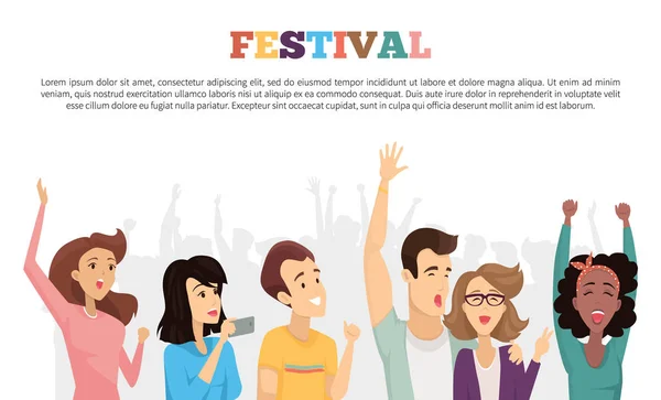 Manifesto del festival Esempio di testo Illustrazione vettoriale — Vettoriale Stock