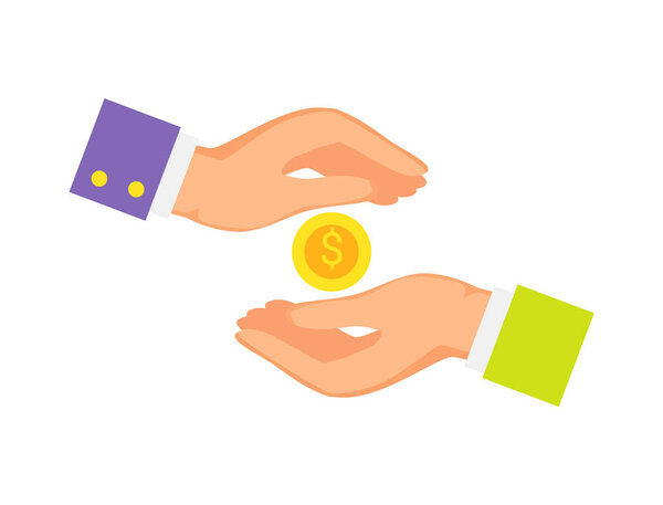 Hands of Businessmen Action Vector Illustration