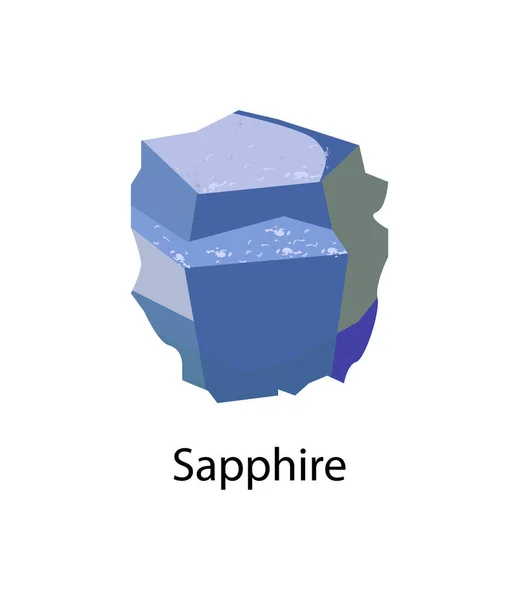Safir dyrbar ädelsten Mineral korund vektor — Stock vektor