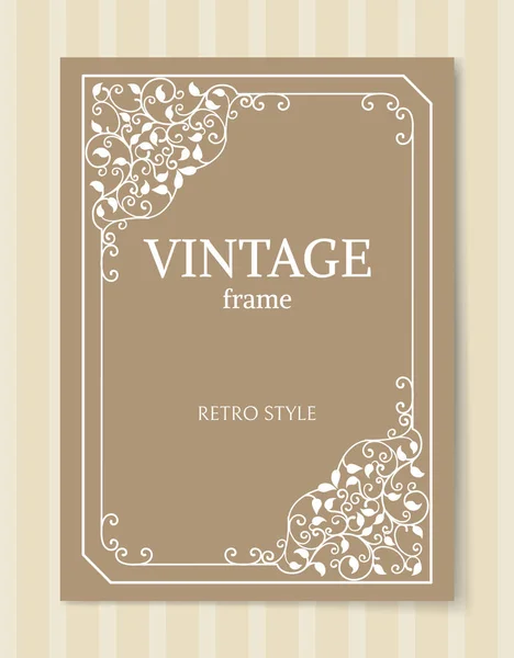 Vintage marco estilo retro grabado barroco frontera — Vector de stock