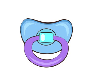 Mavi ve mor renk vektör çizim kukla