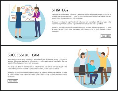 Strateji ve başarılı takım vektör çizim