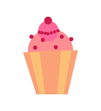 Kek çilek vektör çizim dolu