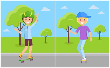 Beyler Caps ve kask kaykaylar gençler üzerinde