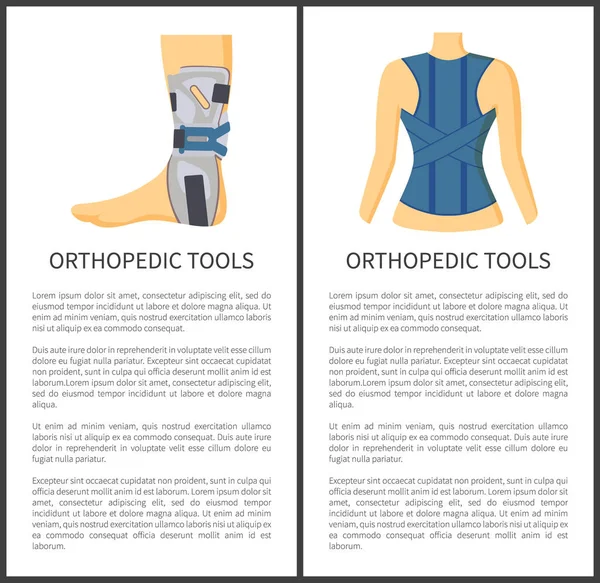 Orthopedische hulpmiddelen voor mensen vectorillustratie — Stockvector