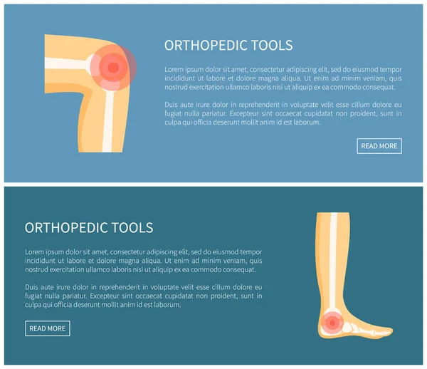 Ortopedické nástroje medicínských obrazových vektorové ilustrace — Stockový vektor