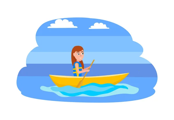 Kayaking and Summer Sport Activities, Water Sport — Stock Vector