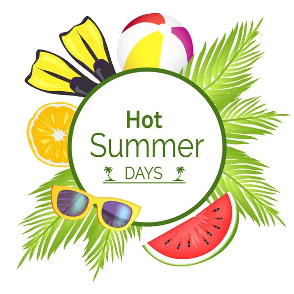 Cartel de los días calurosos de verano Título Ilustración vectorial — Vector de stock