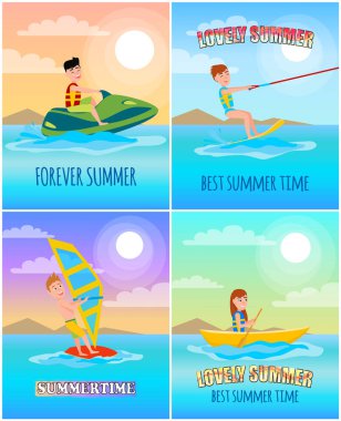 Sonsuza kadar güzel yaz renkli çizgi film afiş