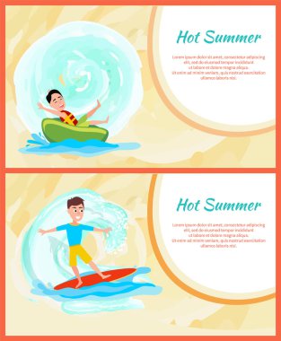 Sıcak yaz renkli resim, spor aktivite su