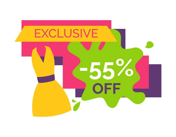 55 Off Exclusive Discount Logots with Dress — стоковый вектор