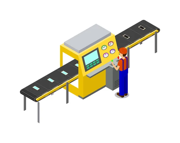 Fertigungslinie der Fabrikvektorillustration — Stockvektor